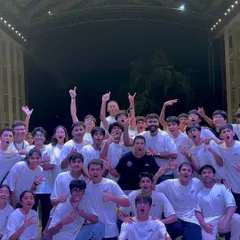 A group photo with the organizing committee and students at Christ University's Zenitra fest. It's a team effort, and I love celebrating a successful show with the crew.