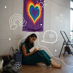 A moment of quiet reflection during our Affirmations workshop. Here, a participant journals her thoughts, a key practice in learning to nurture more positive self-talk.