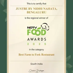 We are so proud to have been awarded the Best Farm-to-Fork Restaurant by NDTV Food Awards 2025. This award is a testament to our dedication to love, sustainability, and compassion.