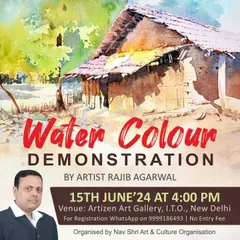 We regularly host free events to build our community. This is an announcement for a live watercolor demonstration by artist Rajib Agarwal at the Artizen Art Gallery, offering a chance for artists to learn new techniques and connect.