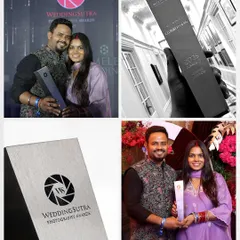 A collage celebrating our award win. It shows our team with the trophy, close-ups of the award itself, and the pride we take in this significant achievement.