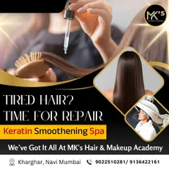 Is your hair feeling tired and damaged? I offer specialized repair treatments like Keratin, smoothening, and nourishing hair spas to bring back its shine and strength.
