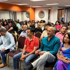 The audience at our Chicago concert, held in a more intimate hall. This setting allows for a very personal and engaging performance.