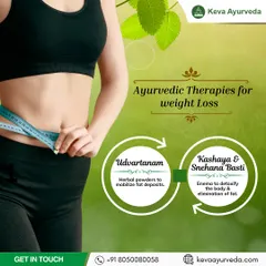 Our Panchakarma program includes targeted therapies for natural and sustainable weight loss. We use treatments like Udvartanam, a herbal powder massage to mobilize fat deposits, and Basti, a cleansing enema, to detoxify the body and support your weight management goals.
