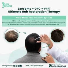 For those seeking the most powerful results, I often recommend a combination therapy. This approach layers Exosome, GFC (Growth Factor Concentrate), and PRP treatments. Each therapy works on a different pathway to stimulate follicle regeneration, deliver concentrated growth factors, and improve scalp health for comprehensive hair restoration.