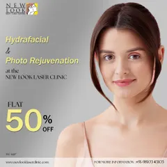 We often run special promotions on our most popular services. This graphic highlights an offer on our HydraFacial and Photo Rejuvenation treatments, designed to make premium skincare more accessible.
