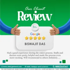 Your comfort and results are my top priority. I'm proud that my clients feel supported by our helpful staff and doctors throughout their treatment journey, as this 5-star review for our clinic experience shows.