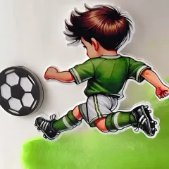A close-up of the football-themed cake, showing the detailed player cutout kicking a soccer ball. It’s all about the little details that bring the action to life.