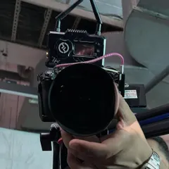 A close-up of the camera rig from a music video shoot. High-quality visuals are just as important as the music. We use professional equipment to tell the story.