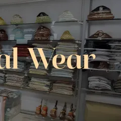 Here you can see the shelves in my store stocked with accessories like turbans (safa) and stoles. I ensure you can get a complete, head-to-toe look all in one place.