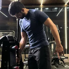 A candid shot from a training session. The gym is my happy place.