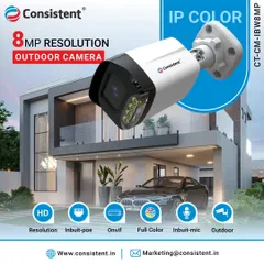 Our 8MP IP Color Outdoor Camera provides exceptional clarity for monitoring your property's exterior. It features an inbuilt Power-over-Ethernet (PoE) system for simple installation, full-color night vision, and an integrated microphone to capture both video and audio evidence.
