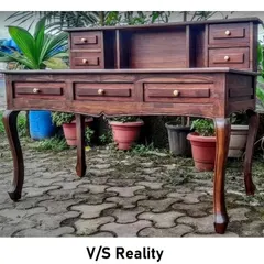 A client wanted a vintage-style study table, and this is what we delivered. The final product, with its curved cabriole legs and multiple drawers, is a faithful reproduction of their reference image.