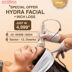 Elevate your skincare with our special HydraFacial packages. This treatment deeply cleanses, exfoliates, and hydrates the skin for an instant glow, with our Golden Package also including a complimentary inch loss session for comprehensive results.