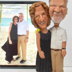 I love bringing couples' stories to life in wood. This custom couple caricature, created from a cherished photo for a client in Texas, shows how I capture the bond and likeness of two people in a single, heartfelt anniversary gift.