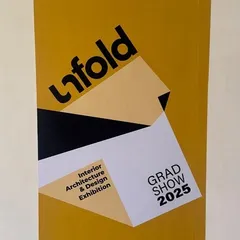 A poster for the "Unfold" Grad Show at IIAD, where our partner was invited to speak. We are passionate about mentoring the next generation of architects and designers.
