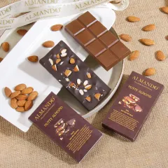 Food photography needs to look delicious enough to eat. For this chocolate brand, I styled the shot to highlight the rich textures and quality ingredients like nutty almonds, creating a visual that feels both premium and indulgent for e-commerce listings.