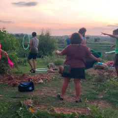 A beautiful sunset flow jam at the farm, where we tune into the energy of nature and each other.