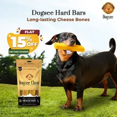 These Dogsee Hard Bars are long-lasting cheese bones made from the finest Himalayan cheese. They help fight plaque and tartar, freshen breath, and are packed with protein and calcium for a healthy, happy dog.
