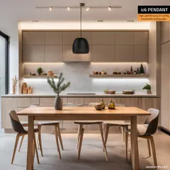 Sound should be felt, not just seen. This modern kitchen features a high-performance ic6 PENDANT loudspeaker, demonstrating our ability to integrate powerful audio into sophisticated interior designs without compromising aesthetics.