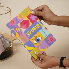 This quirky and colorful personalized notebook is another fun item I included in Ayushi's birthday hamper.