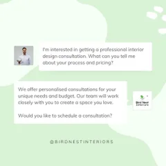 Ready for a consultation? This graphic explains our personalized approach, where we work closely with you to understand your needs and budget to create a space you'll love.