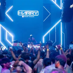 Commanding the stage at the Holi 2025 festival at Sunburn Union. With 12,000 people over three days, the energy was electric. My live VJing with neon visuals lit up the entire venue, creating an unforgettable festival vibe.