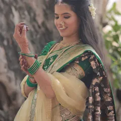 A beautiful candid shot of the bride. Her natural, glowing makeup looks perfect in the daylight.