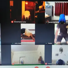 Our members demonstrating perfect form during a virtual class. We ensure you get the guidance you need, even through a screen.