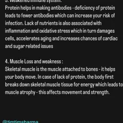 Here are two more critical signs of protein deficiency. A weakened immune system due to fewer antibodies, and muscle loss or weakness as the body breaks down skeletal muscle for energy.