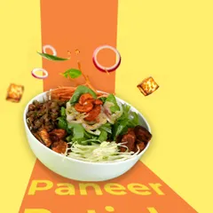 Meet our Paneer Patiala bowl. We took a classic comfort food and gave it a fresh, healthy twist with hearty paneer, whole masoor dal, and spiced kaju for a satisfying crunch.