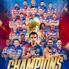Champions. This poster celebrates the India Capitals team, including Pravin Tambe, as winners of the LLC T20, reinforcing the champion's mindset we teach.