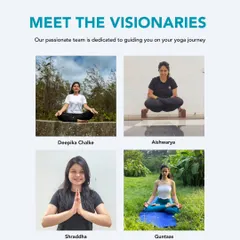 A collage introducing the visionary team at our Pune branch: Deepika, Aishwarya, Shraddha, and Guntaas.