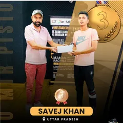 The 3rd prize winner, Savej Khan, at our Open Shooting Championship. We create competitive platforms that give shooters from all regions a chance to shine.