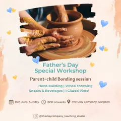 Our Father's Day special workshop is a parent-child bonding session filled with hand-building, wheel throwing, and lots of fun. It's the perfect way to celebrate dad.