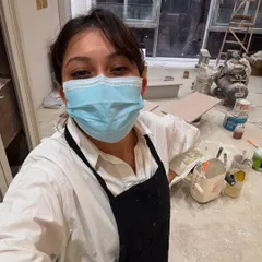 The reality of being on site: a mix of glitter, gold, dust, and a mask. It's not always glamorous, but it's always worth it.