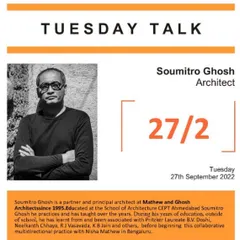 An invitation to give a "Tuesday Talk" at Sangath, the studio of B.V. Doshi. It was a privilege to return to this iconic space, where I had learned so much as a young architect, to share my own journey.