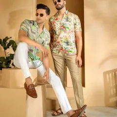 In this studio shoot for a men's fashion brand, the goal was to create a clean, commercial look that highlights the apparel. I directed the models in relaxed poses to convey a sense of effortless style, focusing on the details of the printed shirts and trousers.