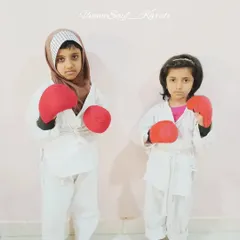 Teach your girls to punch when they need to punch. These two young karatekas are learning the basics of striking, building a foundation of strength and confidence from an early age. 🥋👊