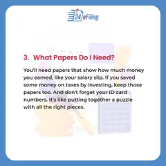 To file your ITR-1, you will need key documents like your salary slips, investment proofs for tax savings, and ID card numbers. Gathering these papers is like putting together a puzzle with all the right pieces.