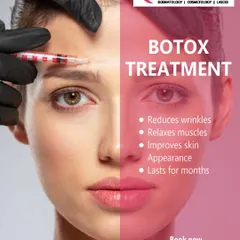 This before-and-after graphic illustrates the effects of Botox. The treatment reduces wrinkles and relaxes muscles, improving the overall skin appearance with results that last for months.