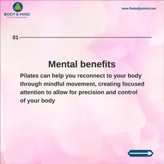 The mental benefits of postpartum Pilates are just as important as the physical. Mindful movement helps you reconnect with your body, providing a focused space to manage stress and the demands of new motherhood.