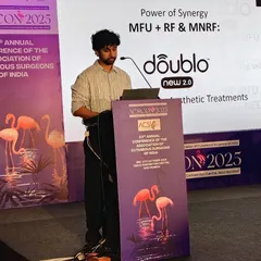 Also at ACSICON 2025, I presented on the Doublo 2.0 HIFU. I discussed how this technology's synergy of micro-focused ultrasound and radiofrequency allows for precise, layered treatment for facial contouring and collagen regeneration.