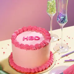 Introducing our "POP" cakes, designed to add a burst of colour to your celebrations. This mini message cake, with its bright pink frosting and "HBD" message, is a fun and modern way to say Happy Birthday.