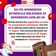 For postgraduate aspirants, here is the DU PG admission schedule. This post details the release dates for the first, second, and third allocation lists.