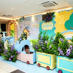 All aboard for Aadhvik's first journey! This adorable travel-themed party features a pastel train, a hot air balloon, and a soft, dreamy backdrop for a gentle and whimsical adventure.
