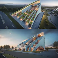 Visualizations of the concept, showing how the terraced form creates private outdoor spaces for each unit.