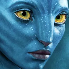 A close-up on the face of my Avatar portrait. This view shows the subtle skin patterns, the bioluminescent-like dots, and the deep, soulful quality of the eyes that I spent hours perfecting.