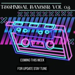 Announcing 'Technical Banger Vol. 3'. This neon cassette graphic represents the retro yet futuristic vibe of the mashups and edits included in this release.