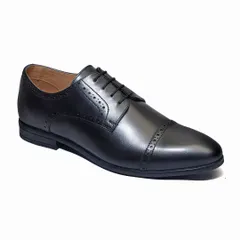 A perfect, clean shot of a formal leather shoe, isolated on a white background. This is the gold standard for e-commerce product listings on platforms like Amazon and Flipkart, ensuring your product looks sharp and professional.